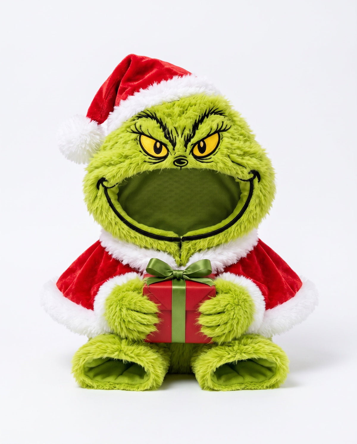 Holiday Grouch cat costume, front