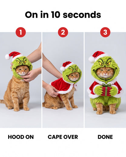 On in 10 seconds: hood on, cape over, done